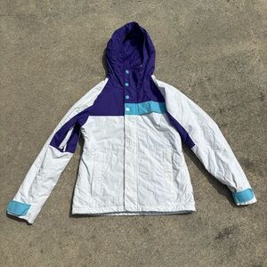 Burton Snowboard Jacket Womens Large Ski Hood Winter Color Block DryRide Winter